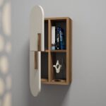 Ραφιέρα τοίχου Rose καρυδί κρεμ μελαμίνη 35x22x60cm ed2852 - Image 5