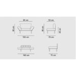 Anitta διθέσιος καναπές κρεβάτι ύφασμα Petrol 155x85x73cm ed285 - Image 3