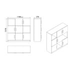 Ντουλάπι γραφείου Vario oak μαύρη μελαμίνη 119 9x37 6x121 8cm ed2868 - Image 2