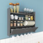 Ράφι κουζίνας Knot ανθρακί μελαμίνη 85x15x65εκ ed2879