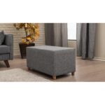 Σκαμπό Lotus γκρι ξύλινα πόδια 80x40x40εκ ed2882