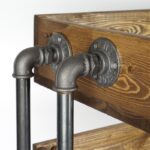 Έπιπλο εισόδου Borura καρυδί μασίφ ξύλο μεταλλικά πόδια 90x35x50εκ ed2893 - Image 4