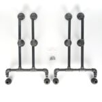 Έπιπλο εισόδου Borura καρυδί μασίφ ξύλο μεταλλικά πόδια 90x35x50εκ ed2893 - Image 3