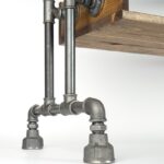 Έπιπλο εισόδου Borura καρυδί μασίφ ξύλο μεταλλικά πόδια 90x35x50εκ ed2893 - Image 5