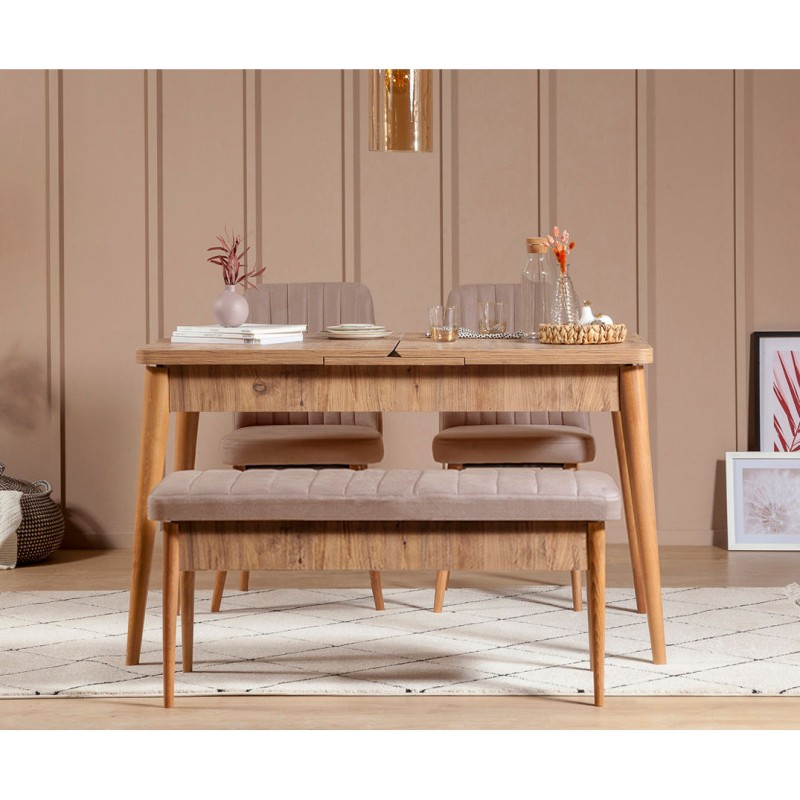 2896_0-800x800 Τραπεζαρία Vina 4 τεμάχια Atlantic Pine μελαμίνη 129x75x80cm ed2896 - Image 1