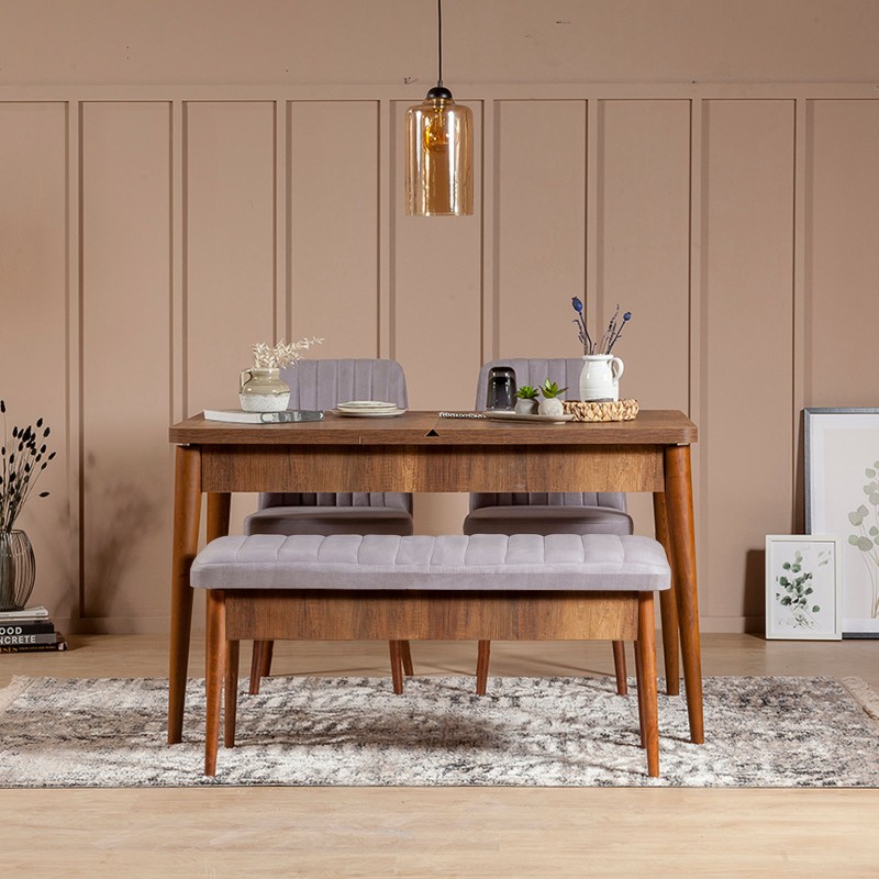 2897_0-800x800 Τραπεζαρία Vina 4 τεμάχια soho καρυδί μελαμίνη 129x75x80cm ed2897 - Image 1