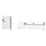 Έπιπλο tv Adel λευκό ανθρακί 180x35x53 6cm ed2900 - Image 4