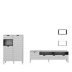Έπιπλο tv Adel λευκό ανθρακί 180x35x53 6cm ed2900 - Image 3