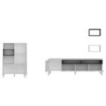 Έπιπλο tv Adel λευκό ανθρακί 180x35x53 6cm ed2900 - Image 2