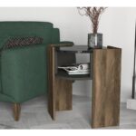 Βοηθητικό τραπέζι Hilda μελαμίνη καρυδί γκρι μαύρη 47 6x60cm ed2920 - Image 5