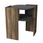 Βοηθητικό τραπέζι Hilda μελαμίνη καρυδί γκρι μαύρη 47 6x60cm ed2920 - Image 4