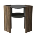 Βοηθητικό τραπέζι Hilda μελαμίνη καρυδί γκρι μαύρη 47 6x60cm ed2920 - Image 3