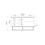 Μπουφέ Destra Atlantic Pine μαύρο χρώμα μελαμίνη 140x40xH80cm ed292 - Image 2