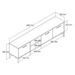 Έπιπλο τηλεόρασης Dafni oak λευκό 150x34x52cm ed2931 - Image 2