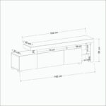 Έπιπλο τηλεόρασης Belon ανθρακί 162x35x53cm ed293 - Image 2