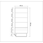 Βιβλιοθήκη Rea καρυδί μαύρο μελαμίνη μεταλλικά πόδια 80x36x182εκ ed294 - Image 2