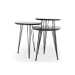 Τραπέζια βοηθητικά Zigon σετ 3τεμ 38x45cm mdf μέταλλο ed299 - Image 5