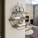 Ραφιέρα Azra atlantic pine μελαμίνη μεταλλικό πλαίσιο 60x20x52εκ ed3006