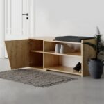 Έπιπλο εισόδου Fiona δρυς μελαμίνη με μαξιλάρι 104x47x37εκ ed3010 - Image 4