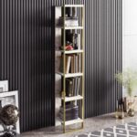 Βιβλιοθήκη Polka άσπρη μελαμίνη 32 2x31 3x178 5cm ed302