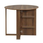Αναδιπλούμενο τραπέζι μοριοσανίδα Middle Walnut χρώμα 90x45x77cm ed3045 - Image 4