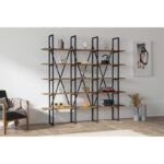 Βιβλιοθήκη Beyler καρυδί μελαμίνη 160x26x160εκ ed306