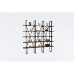 Βιβλιοθήκη Beyler καρυδί μελαμίνη 160x26x160εκ ed306 - Image 4