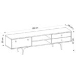 Έπιπλο τηλεόρασης Alessa 180x35x47cm ed3080 - Image 2