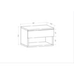 Κομοδίνο Unire ανθρακί χρώμα 44 6x29x31 6cm ed3082 - Image 2