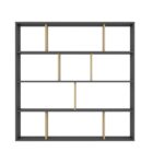 Βιβλιοθήκη Hodbi ανθρακί δρυς μελαμίνη 145 2x25x145εκ ed3091 - Image 3