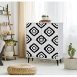 Ντουλάπι Fas άσπρο μαύρο μελαμίνη 95x36x111εκ ed3105