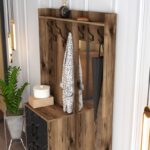 Έπιπλο εισόδου Berlin καρυδί μαύρο μάρμαρο μελαμίνη μεταλλικά πόδια 120x35x200εκ ed3136 - Image 4