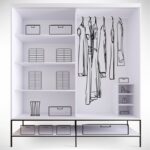 Ντουλάπα Martin συρόμενη άσπρη μελαμίνη 190x57x200cm ed3138 - Image 4