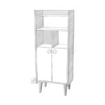 Ντουλ΄άπι κουζίνας Lago ανθρακί καρυδί 60x30x140cm ed3142 - Image 3