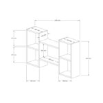 Ράφι τοίχου Bambi άσπρη ανθρακί μελαμίνη 105x60x20cm ed3143 - Image 2