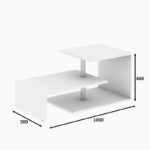 Τραπέζι σαλονιού Dilek άσπρο μελαμίνη 100x50x46εκ ed3150 - Image 2