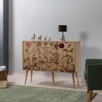 Μπουφέ Mente 2 SONOMA OAK ΜΕΛΑΜΙΝΗ 120x36xH90cm ed3197