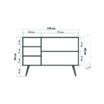 Μπουφέ Mente 2 SONOMA OAK ΜΕΛΑΜΙΝΗ 120x36xH90cm ed323 - Image 2
