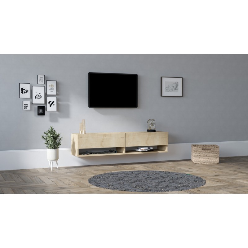 3295_0-800x800 Έπιπλο τηλεόρασης Arges Sapphire Oak 141x30x31cm ed3295 - Image 1