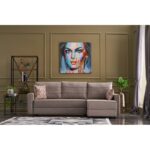 Γωνιακός καναπές Ece Right κρεμ 242x90x88cm ed3297