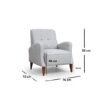 Πολυθρόνα Montana ξύλο και ύφασμα 76x92x72cm ed3303 - Image 2