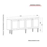 Μπουφέ Ravenna άσπρο Χρυσό Μαύρο 180x44 8x76cm ed332 - Image 2