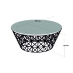 Τραπέζι σαλονιού Ferfor άσπρο μελαμίνη μεταλλικά πόδια 90x38x90εκ  ed3333 - Image 2