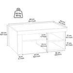 Τραπέζι σαλονιού Reeta άσπρο μελαμίνη 92x63 6x40εκ ed3337 - Image 2