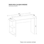 Γραφείο Altrove λευκό χρώμα μελαμίνη 104 5x40x73 5cm ed3363 - Image 2