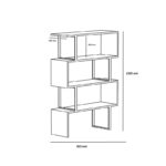 Βιβλιοθήκη Adriana άσπρη μελαμίνη 91 5x29 5x124 5cm ed3371 - Image 2