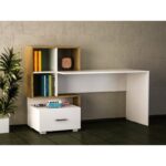 Γραφείο Cross λευκό καρυδί 120x60x73 8cm ed3387