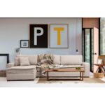 Barca γωνιακός καναπές μπεζ ύφασμα 190x323x94x85cm ed3407