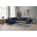 Γωνιακός καναπές Kale velvet λαδί 258x258x83cm ed3431