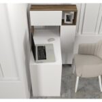 Γραφείο Mila λευκό καρυδί 45x45x73cm μελαμίνη ed3435 - Image 3